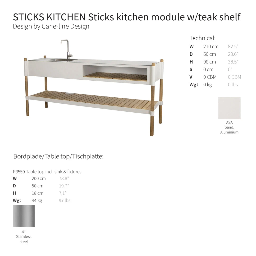 Sticks Outdoor Kitchen Module W/ Steel Sink & Countertop 4 Sticks Outdoor Kitchen Module W/ Steel Sink & Countertop - Image 2