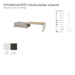 Sticks Outdoor Bench W/ Planter -Danish Design Store 0003 sticksplanterwbench