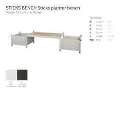 Sticks Outdoor Bench W/ Planters -Danish Design Store 0004 sticksplanterswbench
