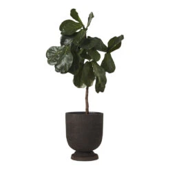 AYTM Terra Flowerpot Saucer -Danish Design Store 0018 509190711010 TERRAflowerpotsaucer Javabrown WITHFLOWERPOT