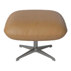 Ripon Footstool - 4-Star Base - Satin Lacquered Steel