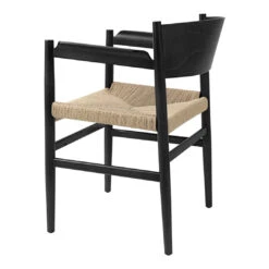 Mater Nestor Dining Armchair 28 Mater Nestor Dining Armchair -Danish Design Store 08003 Nestor BlackNaturalPapercord Back