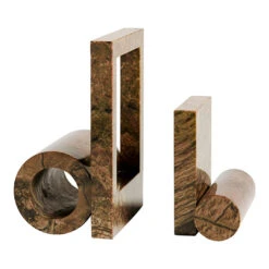 Woud Booknd Book Holder - Set Of 2