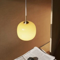 Louis Poulsen VL 45 Radiohus Pendant -Danish Design Store 1 0009 SS25 VL45 Radiohus Pendant Asnaes Amber Hall Close Up f523de31 4825 4da6 a143 fb405019ab45