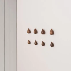 Normann Copenhagen Dropit Hooks - Set Of 2 (Order Quantity: 4) -Danish Design Store 2020 Normann Copenhagen Dropit Hook Small Large Walnut 2