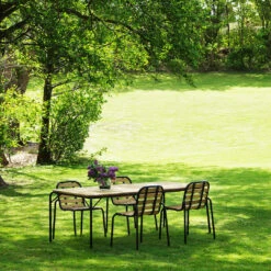 Normann Copenhagen Vig Outdoor Dining Chair -Danish Design Store 2023 Vig Table 90x200 Wood Black Vig Chair Wood Black