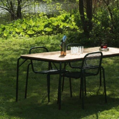 Normann Copenhagen Vig Outdoor Dining Chair -Danish Design Store 2023 Vig Table 90x200 Wood Dark Green Vig Chair Dark Green 01