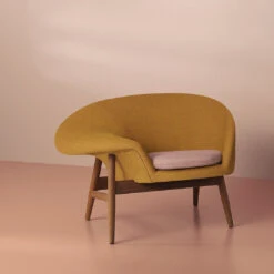 Warm Nordic Fried Egg Chair 23 Warm Nordic Fried Egg Chair -Danish Design Store 2201043 warmnordic furniture friedegg loungechair teak darkorchre palerose 02 vnude