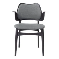 Warm Nordic Gesture Chair - Seat & Back Upholstered 22 Warm Nordic Gesture Chair - Seat & Back Upholstered -Danish Design Store 2405026 warmnordic diningchairs gesture black laquered seat back greymelange