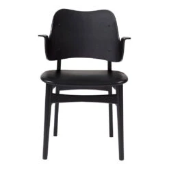 Warm Nordic Gesture Chair - Seat Upholstered 39 Warm Nordic Gesture Chair - Seat Upholstered -Danish Design Store 2405033 warmnordic diningchairs gesture black lacquered seat black leather dyed back black lacquered