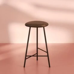 Warm Nordic Pebble Bar / Counter Stool -Danish Design Store 2505002 warmnordic furniture pebble steel black seat smokedoak h71 vnude 696x696 30677a81 c37c 4244 84d4 5b762c6cd558
