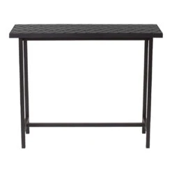 Warm Nordic Herringbone Tile Console Table