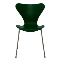 Fritz Hansen Series 7 Chair 3107 - Color -Danish Design Store 3107 Series 7 Evergreen Coloured Ash Brown Bronze Base