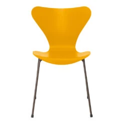 Fritz Hansen Series 7 Chair 3107 - Color -Danish Design Store 3107 Series 7 True Yellow Coloured Ash Brown Bronze Base