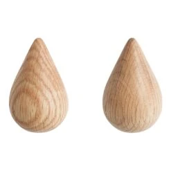 Normann Copenhagen Dropit Hooks - Set Of 2 (Order Quantity: 4) -Danish Design Store 331540 Dropit Hooks Small Nature 2 pcs 35fd4730 de8b 4971 adb2 9ecc8a2c1f8f