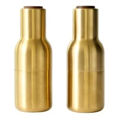 Bottle Grinder (2 Pcs.) -Danish Design Store 4415839 BottleGrinder BrushedBrass WalnutLid Front 25597811 e3ba 450b b4a2 2b57e43101eb