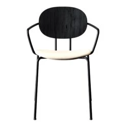 Piet Hein Chair W/ Armrest - Seat Upholstered 21 Piet Hein Chair W/ Armrest - Seat Upholstered -Danish Design Store 5110200 001 Piet Hein Stol w Arm Oak Black Ultra Honey 41572 Front