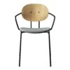 Piet Hein Chair W/ Armrest - Seat Upholstered 1 Piet Hein Chair W/ Armrest - Seat Upholstered -Danish Design Store 5110700 001 Piet Hein Stol w Arm Oak White Pigment Lacquer Remix3 0133 Front
