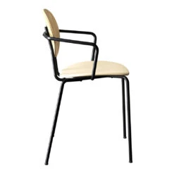Piet Hein Chair W/ Armrest - Seat Upholstered 27 Piet Hein Chair W/ Armrest - Seat Upholstered -Danish Design Store 5110700 001 Piet Hein Stol w Arm Oak White Pigment Lacquer Silk Light Grey 0854 Side
