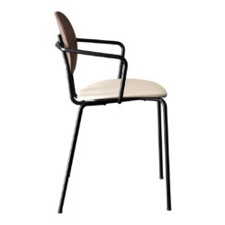 Piet Hein Chair W/ Armrest - Seat Upholstered 29 Piet Hein Chair W/ Armrest - Seat Upholstered -Danish Design Store 5130400 001 Piet Hein Stol w Arm Walnut Ultra Earth 41584 Side