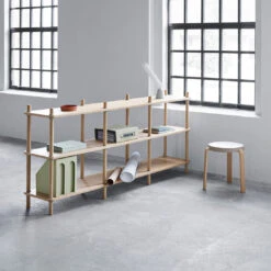 Normann Copenhagen Jam Bookcase -Danish Design Store 602505 Jam Bookcase 8 Sticks Oak Grey Tap Stool Acrobat Lamp 2018 01