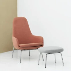 Normann Copenhagen Era Footstool -Danish Design Store 602862 Era Lounge Chair High Chrome Breeze Fusion Rose 1
