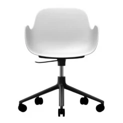 Normann Copenhagen Form Armchair - 5W Swivel Base W/ Gaslift 25 Normann Copenhagen Form Armchair - 5W Swivel Base W/ Gaslift -Danish Design Store 606150 Form Armchair Swivel 5W Gaslift White BlackAlu 2