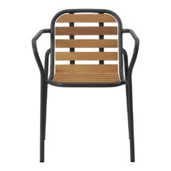 Normann Copenhagen Vig Outdoor Dining Chair W/ Armrest -Danish Design Store 608031 Vig Armchair Wood Black 02