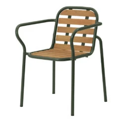 Normann Copenhagen Vig Outdoor Dining Chair W/ Armrest -Danish Design Store 608033 Vig Armchair wood Dark Green 01