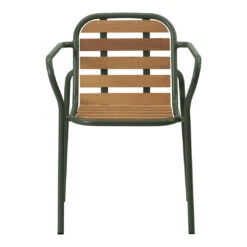 Normann Copenhagen Vig Outdoor Dining Chair W/ Armrest -Danish Design Store 608033 Vig Armchair wood Dark Green 02