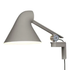 Louis Poulsen NJP Wall Lamp W/ Outlet Box - Short Arm -Danish Design Store 91679 5 2 04B NJP Wall short Light Alu Grey p