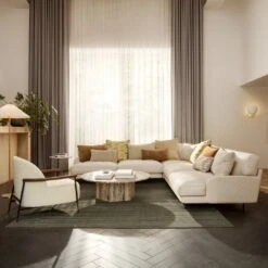 Gubi Sejour Lounge Armchair -Danish Design Store 9602FloorLamp SejourLoungeChair1 IOICoffeeTable EpicCoffeeTable FlaneurSofa Cushions CobraWallLamp On