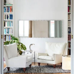 Gubi Adnet Rectangular Mirror 35 Gubi Adnet Rectangular Mirror -Danish Design Store Adnet Rectangular Mirror Cream Leather 1