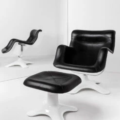 Artek Karuselli Ottoman -Danish Design Store Artek Karuselli And Ottoman Black White JPG