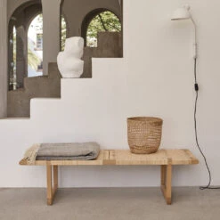 BM0488L Table Bench -Danish Design Store BM0488 oak oil MO300 white 1