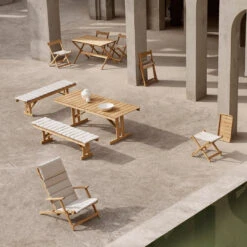 BM1771 Outdoor Table -Danish Design Store BM1771 teak BM1871 teak cushion BM deck chair series v1