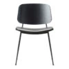 Soborg Chair - Steel Frame, Seat Upholstered -Danish Design Store BM 3061 v1 black black leather98