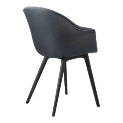 Gubi Bat Dining Chair - Front Upholstered - Plastic Base -Danish Design Store Bat DiningChair Plastic FrontUpholstered Black Black Gabriel Crisp 4011 B3Q