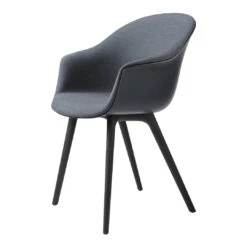Gubi Bat Dining Chair - Front Upholstered - Plastic Base