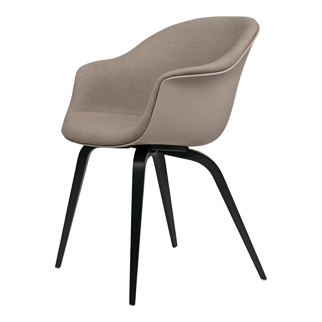 Gubi Bat Dining Chair - Front Upholstered - Black Beech Base 3 Gubi Bat Dining Chair - Front Upholstered - Black Beech Base