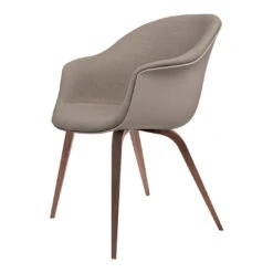 Gubi Bat Dining Chair - Front Upholstered - American Walnut Base