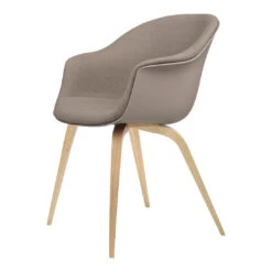 Gubi Bat Dining Chair - Front Upholstered - Oak Base