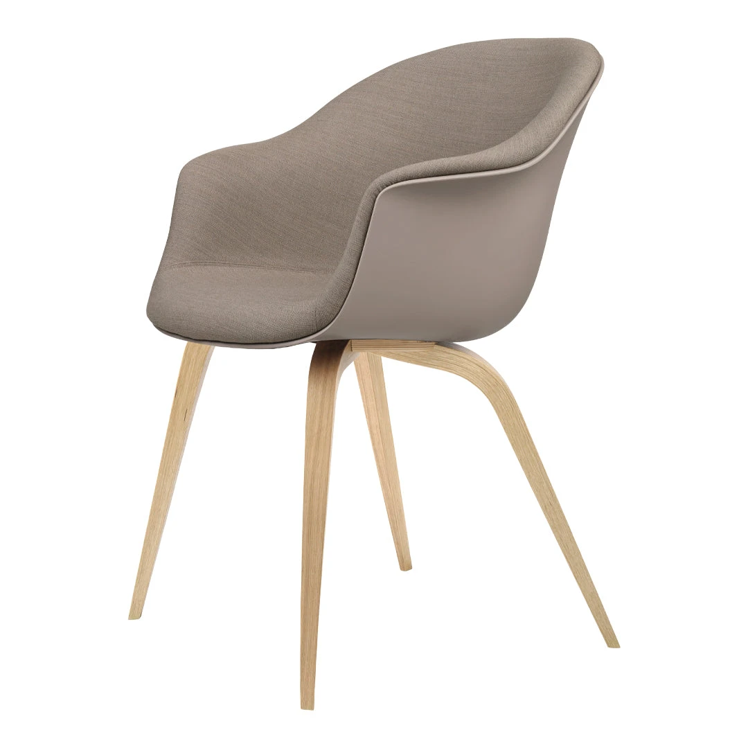 Gubi Bat Dining Chair - Front Upholstered - Oak Base 3 Gubi Bat Dining Chair - Front Upholstered - Oak Base