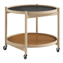 Tray Table Model 60 -Danish Design Store Bolling Tray Table model 60 Oak Untreated Clay Cognac Black