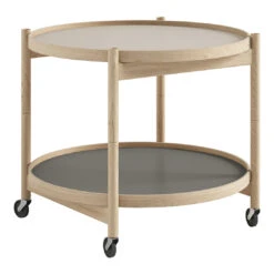 Tray Table Model 60 -Danish Design Store Bolling Tray Table model 60 Oak Untreated Stone Grey Dark Grey