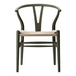 CH24 Wishbone Chair - Ilse Crawford Soft Colors 25 CH24 Wishbone Chair - Ilse Crawford Soft Colors -Danish Design Store CH24 beech seaweed S8010G70Y papercord natural front