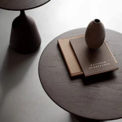 Coin Side Table -Danish Design Store Coin Detail side table High and Low Oak veneer dark brown base and top 300 dpi 34601aa7 4769 4ec7 be7d 82b9dcb7aca4