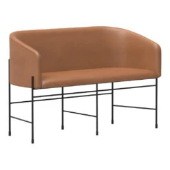 New Works Covent Loveseat 9 New Works Covent Loveseat -Danish Design Store Covent Love Seater Sorensen Leather Cognac Perspective View
