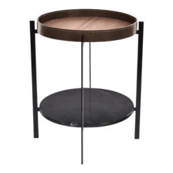 OX Denmarq Deck Table 32 OX Denmarq Deck Table -Danish Design Store DECK TABLE mocca leather walnut black marquina black steel 1