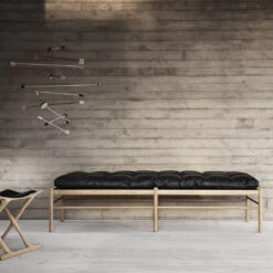 OW150 Daybed -Danish Design Store Daybed Oak Black Leather
